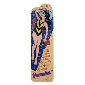 Vintage 80s Veronica Bookmark swimsuit Archie Comic 1988 One Stop Posters 2-1096